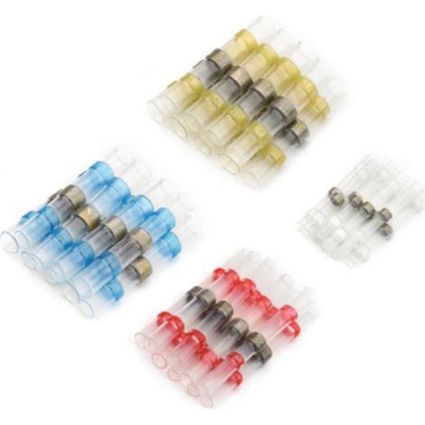 Bornes de connexion thermorétractables étanche, Kit de connecteurs d'épissure mixtes, manchon de soudure isolés, fil électrique, 50 pièces (1/5)