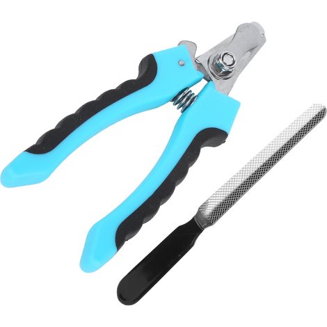 Ensemble de coupe-ongles pour animaux de compagnie, coupe-ongles en acier inoxydable pour chien avec protection anti-coupe excessive (petit modèle bleu lac) (1/5)
