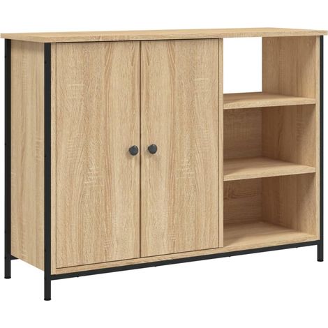 Credenza cassettiera mobile contenitore organizer cucina soggiorno salotto sonoma 100 x 33 x 75 cm legno ingegnerizzato marrone 020031456