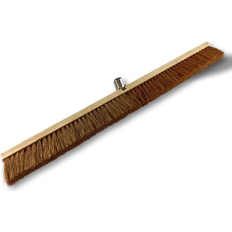 Balai d'atelier type cantonnier Lot de 10 Piste Extérieur Longueur 100 cm Garnissage brosse fibre coco naturel Semelle bois Douille métal boulonnée Ø 28 mm Sans manche Kibros 2090x10