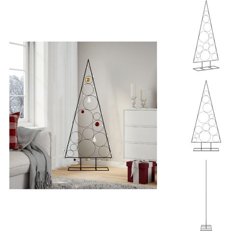The Living Store Metall-Weihnachtsbaum für Dekorationen Schwarz 150 cm - Weihnachtsdekoration (1/5)