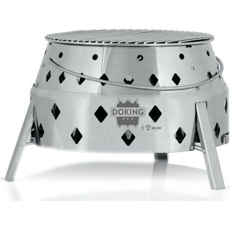 BBQ-Toro Grill per forno olandese in acciaio inox DOKING Stazione per forno olandese, pozzo del fuoco