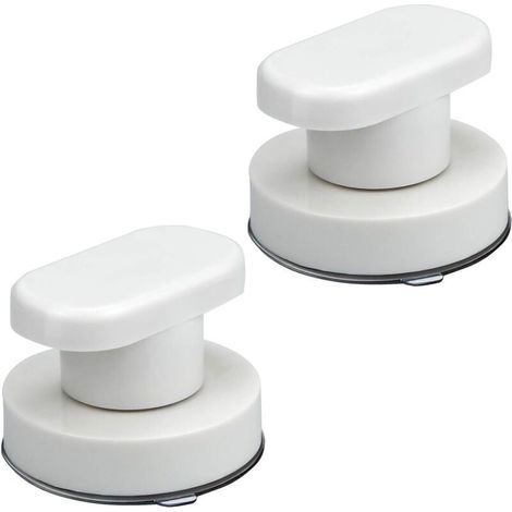 Lot de 2 poignées à ventouse pour siège de toilette, poignée de porte, tiroir à ventouse avec ventouse puissante pour porte en verre, miroir en verre pour salle de bain (1/5)