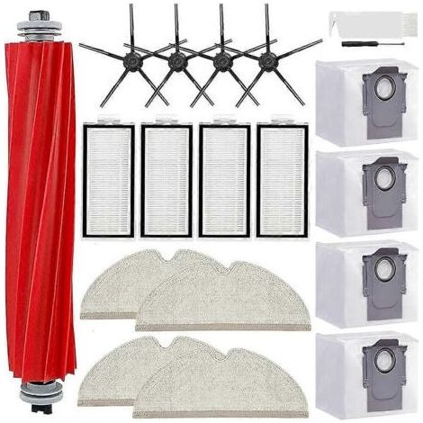 Pièces de rechange pour aspirateur Roborock Q7, Q7+, Q7 Max et Q7 Max+ : brosse principale, filtre HEPA, lingette et sac à poussière (1/5)