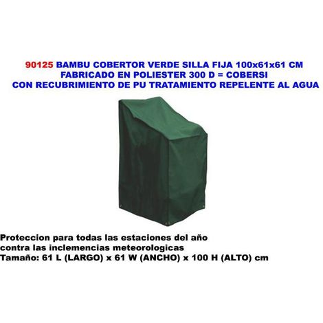 bambu cobertor verde silla fija 100x61x61 cm poliester recubr.pu