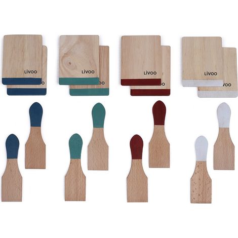 Set d’accessoires pour raclette - 8 spatules en bois + 8 planchettes en bois MEN391 (1/5)