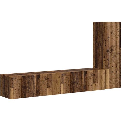 Maison Exclusive - TV-Schrankset Wandmontiert 3 pcs Altholz Holzw