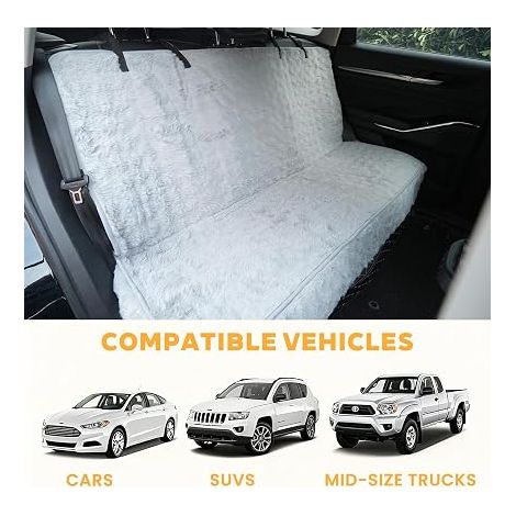 Copertura per sedile auto per cani, morbida e impermeabile (Grigio, Sedile posteriore) (1/4)
