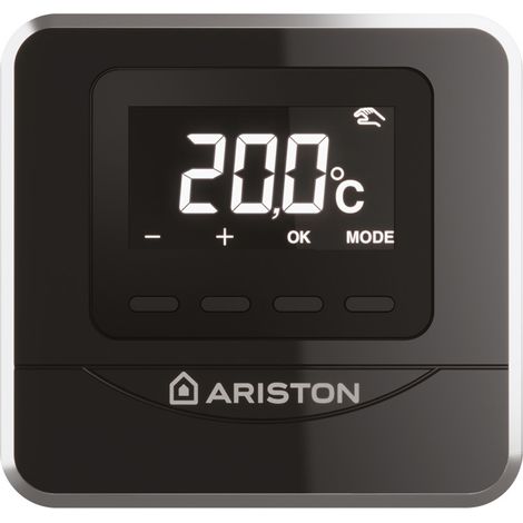 Termostato Inalámbrico, Ariston, Cube RF, Negro, Compatible con la App Ariston Net, Necesario Receptor RF (1/6)