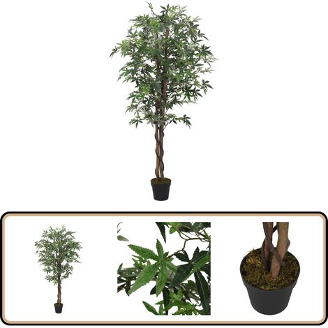 Ahornbaum Künstlich 336 Blätter 120 cm Grün - Kunstpflanze - Ahornbaum - Künstlicher Baum - Wohnaccessoires - Deko Pflanzen (1/5)