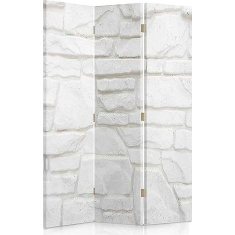 Paravent Design Mur de Grès 3 Panneaux pour Intérieur - 110 x 180 cm - 1 face déco, 1 face noir (1/5)