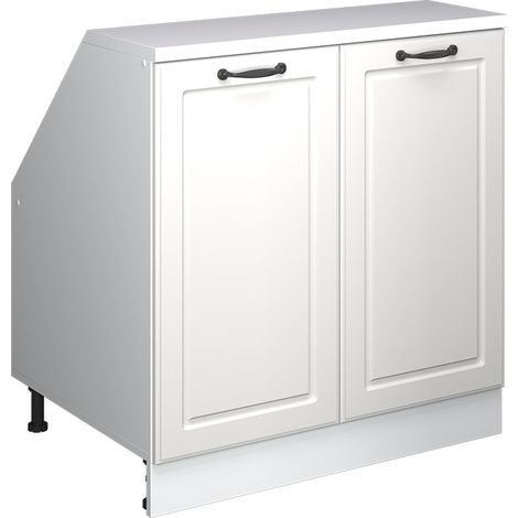 Meuble sous pente R-Line, Blanc campagne, 80cm 2 portes, 60 cm de profondeur, Vicco (1/5)