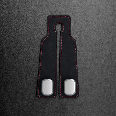Ganchos para reposacabezas de coche (2 unidades), doble gancho para asiento trasero, accesorios para guardar bolsos (1/5)