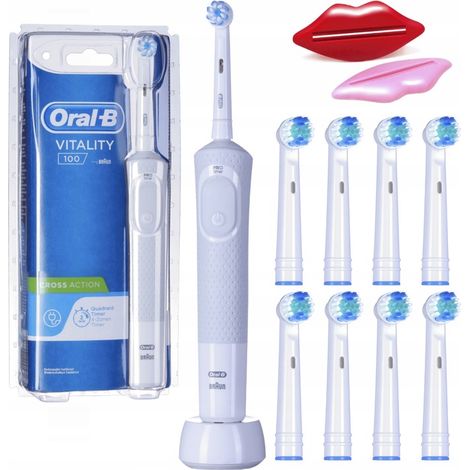 Oral-B Vitality 100 Elektrische Zahnbürste, weißes Set