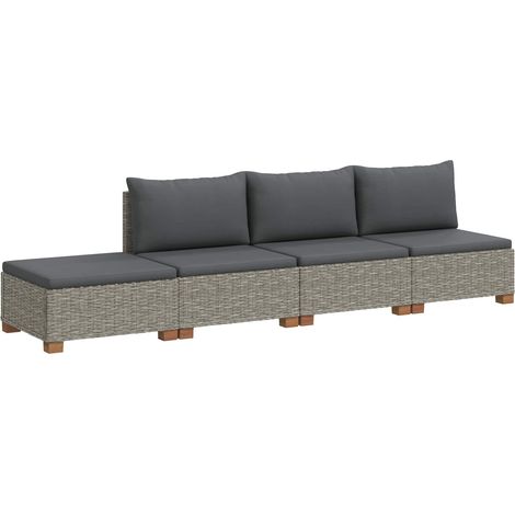 4 pz Set Lounge in Rattan con Cuscini GENDT Rattan naturale vidaXL (1/5)