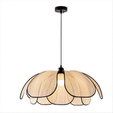 Lustre vintage en forme de lotus, tissé à la main, pour salle à manger, chambre ou salon. Douille E27, 3 couleurs d'éclairage, AC85-265V. (1/5)