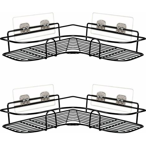Corner Shower Caddy storage Bathroom Organizer Storage, Shower Organiser Rack Bathroom Corner Shelves No Drilling Stainless Steel (2 Packs) (1/5)