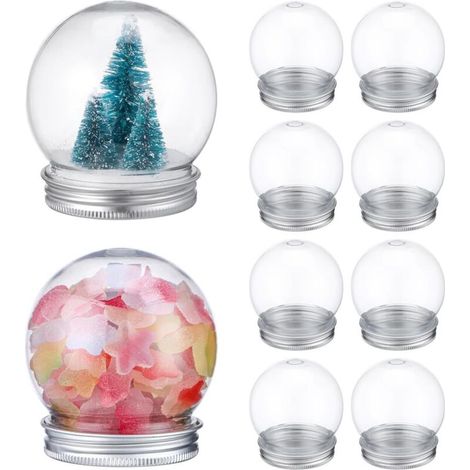 Bardusch - Lot de 10 Boules de Noël à remplir soi-même - Transparentes - avec Bouchons à vis - pour la décoration Noël (1/4)