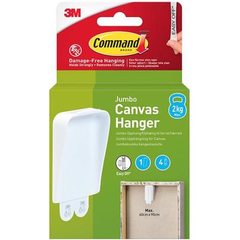 Command Jumbo Canvas Hanger - Damage-Free Wall Hook Set