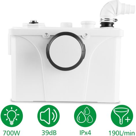 TolleTour Hebeanlage 700W Sanitär Schmutzwasserpumpen Haushalts Hebeanlage Abwasserentsorgung Fäkalienpumpe Für WC, Dusch (1/5)