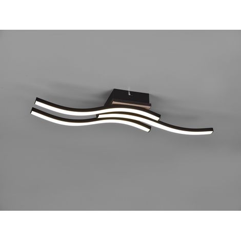 LED Deckenleuchte ROUTE flach Schwarz 3 flammig Warmweiß, Breite 56cm (1/5)