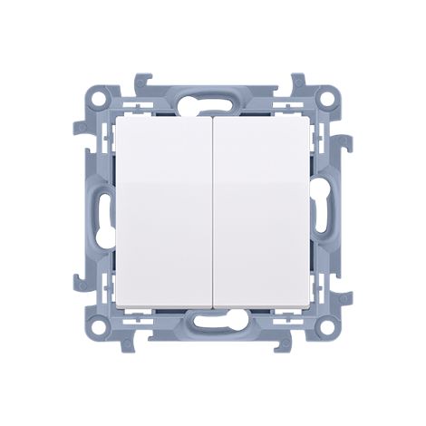 Interrupteur - Blanc - Double - Encastré - Simon 10 Cw5c.01/11 (1/5)