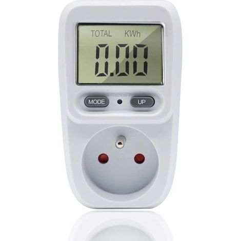 Wattmetre Prise, Mesure Consommation Electrique, Prise Compteurs D'énergie, Compteur Electrique Consommation Economiseur d Electricite 3680W 16A (1 Pack) (1/5)