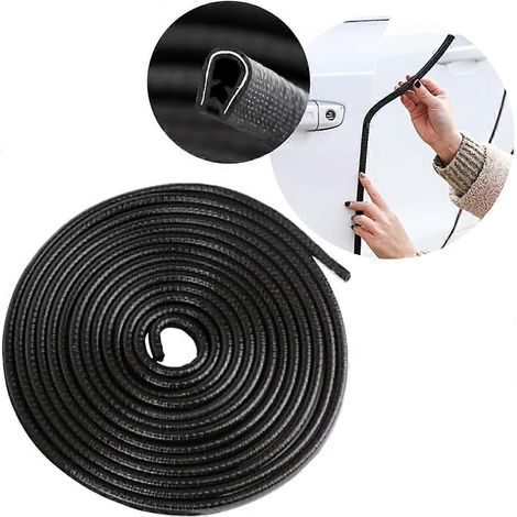 Protección para puertas de coche (negro/5 m), junta de goma protectora para automóviles, protectores de bordes de aluminio para puertas de coche, accesorios exteriores universales para vehículos. (1/5)