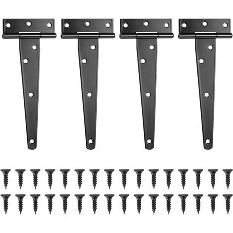 T-Scharniere – T-Scharniere – Hochleistungs-Scharniere für Scheunentore – Türscharniere, flache Edelstahlscharniere für Tore, Gartenschränke und Schränke – 6 Zoll (1/5)