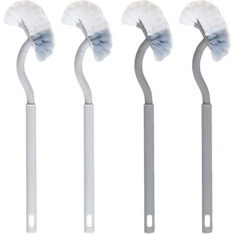 4pcs Brosses De Toilette Courbées Brosse De Toilette De Nettoyage Double Face Brosse De Toilette À Manche Plus Long Brosses De Toilette Nettoyage De Décontamination Brosse De Toilette en Inférieure (1/5)