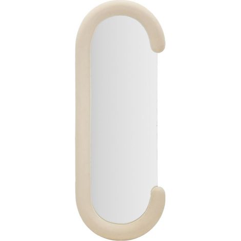 Miroir Mural en Velours "Chantal" 160cm Crème (1/5)