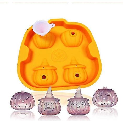 Regalos de Halloween, Navidad, decoración, bandeja de hielo de silicona, molde para hielo, calabaza, helado, hockey sobre hielo (1/5)