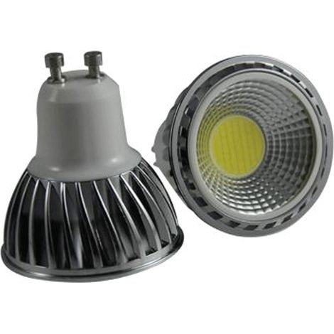 Spot LED GU10 230V COB 5W Dimmable blanc chaud 90° (1/2)