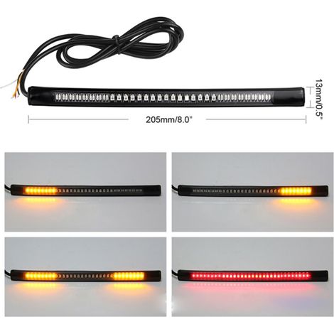 Clignotants Moto LED Feu de Recul Bande 48SMD IP68 Etanche Universel Auto 4x4 Quad (1/3)