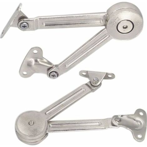 Compas amortis pour portes relevables de placard cuisine – Lot de 2 pièces en acier inoxydable avec système anti-choc (1/5)