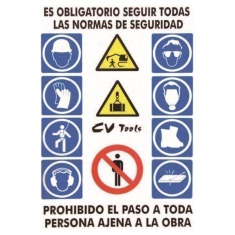 Cartel Señalizacion 100X70Cm Combinacion Pvc Cv Tools