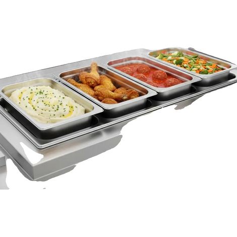 Bandeja para alimentos, acero inoxidable, juego de 4, verde militar (1/2)