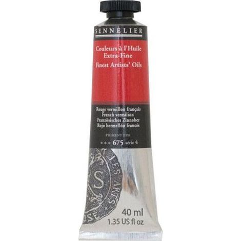 Couleurs à l'huile - Sennelier - French Vermillon - 40ml - Rouge - Satinée brillante