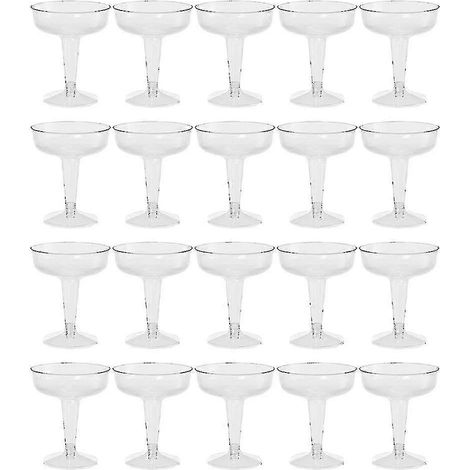 20 flûtes à champagne en plastique transparent - ajoutez une touche d'élégance à vos réceptions avec ces flûtes à champagne en plastique transparent. (1/5)