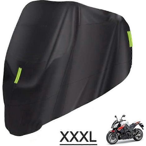Universelle, wasserdichte Motorradabdeckung mit UV-Schutz, Regenmantel gegen Staub, 210D, passend für Honda, Suzuki, Kawasaki, Yamaha und BMW – Schwarz, XXXL