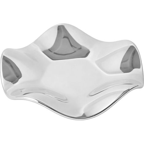 Vassoio portagioie in ceramica, piattino decorativo per bracciali, orecchini, chiavi, collane, anelli, decorazione per la casa, argento lucido. (1/5)