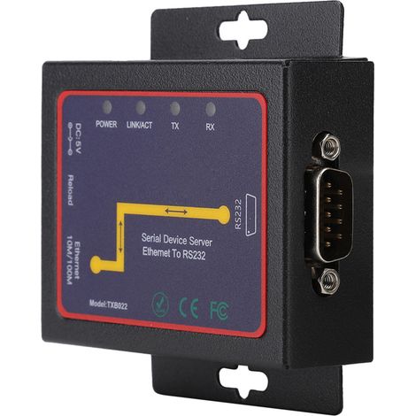 Adaptateur RJ45 vers RS232 Serveur série unique, convertisseur RS-232 vers TCP/IP 100-240 V (prise UE) (1/5)