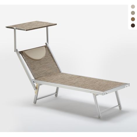 Liegestuhl Strandliege Sonnenliege aus Aluminium Santorini Limited Edition - Nature - Grau Santorini (1/5)