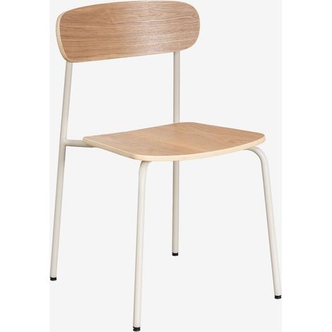 Pack de 2 sillas de comedor apilables en hierro y madera Wilpier SKLUM              (1/5)