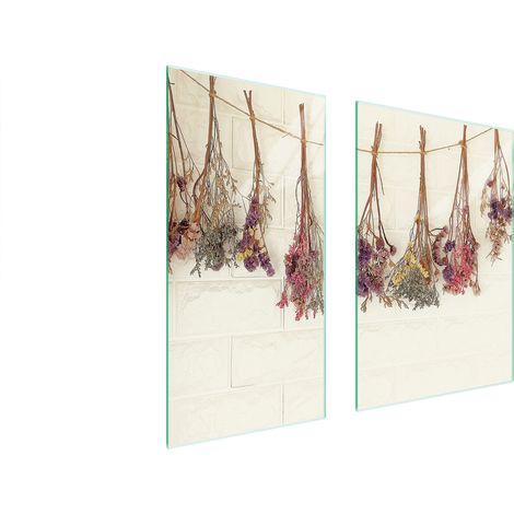 GLASSCHUTZPLATTE 75x52 BLUMEN
