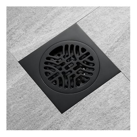 (Colore: Nero) Scarico doccia quadrato, bagno in acciaio inox 304 (1/5)