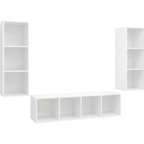 Maison Exclusive - Set Mobile TV 3 pz Bianco in Truciolato