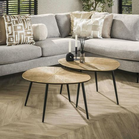 Table basse organique, motif soleil (lot de 2) RALF (1/5)