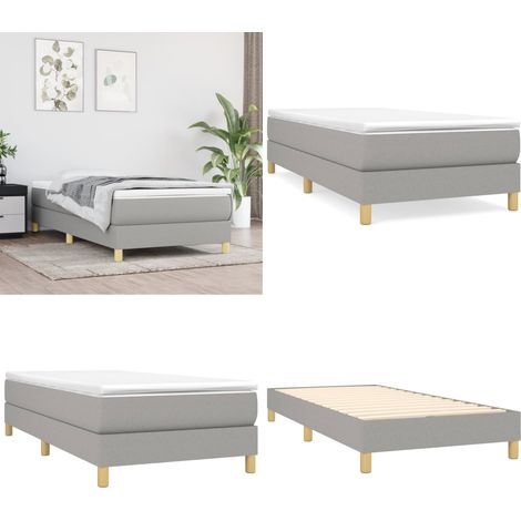 Boxspringbett mit Matratze Hellgrau 80x200 cm Stoff - Boxspringbett - Doppelbett - Betten Günstig - Hellgraues Bett - Matratze - Home & Living (1/5)