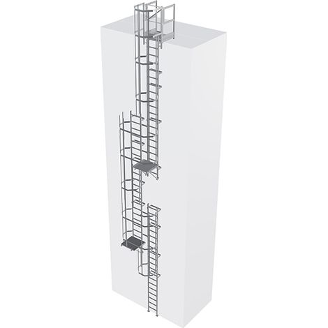 Scala a gabbia - Altezza raggiungibile 11.80 a 12.10m - CS121-CPSH060